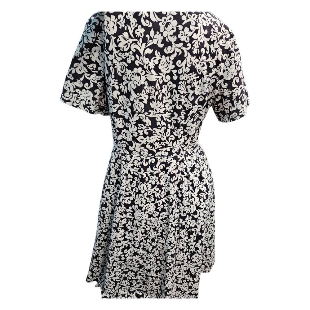 Hayes Vintage Womens Dress SZ Large Black White Fit and Flare - Picture 4 of 8
